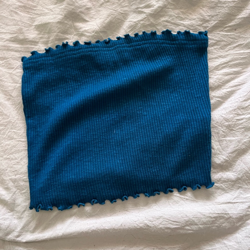 Blue bandeau top